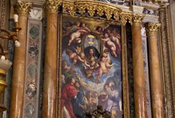 Quadro di Rubens all'interno della chiesa di Roma